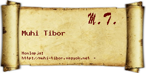 Muhi Tibor névjegykártya